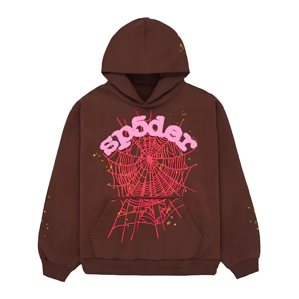 Sp5der web hoodie | Brown