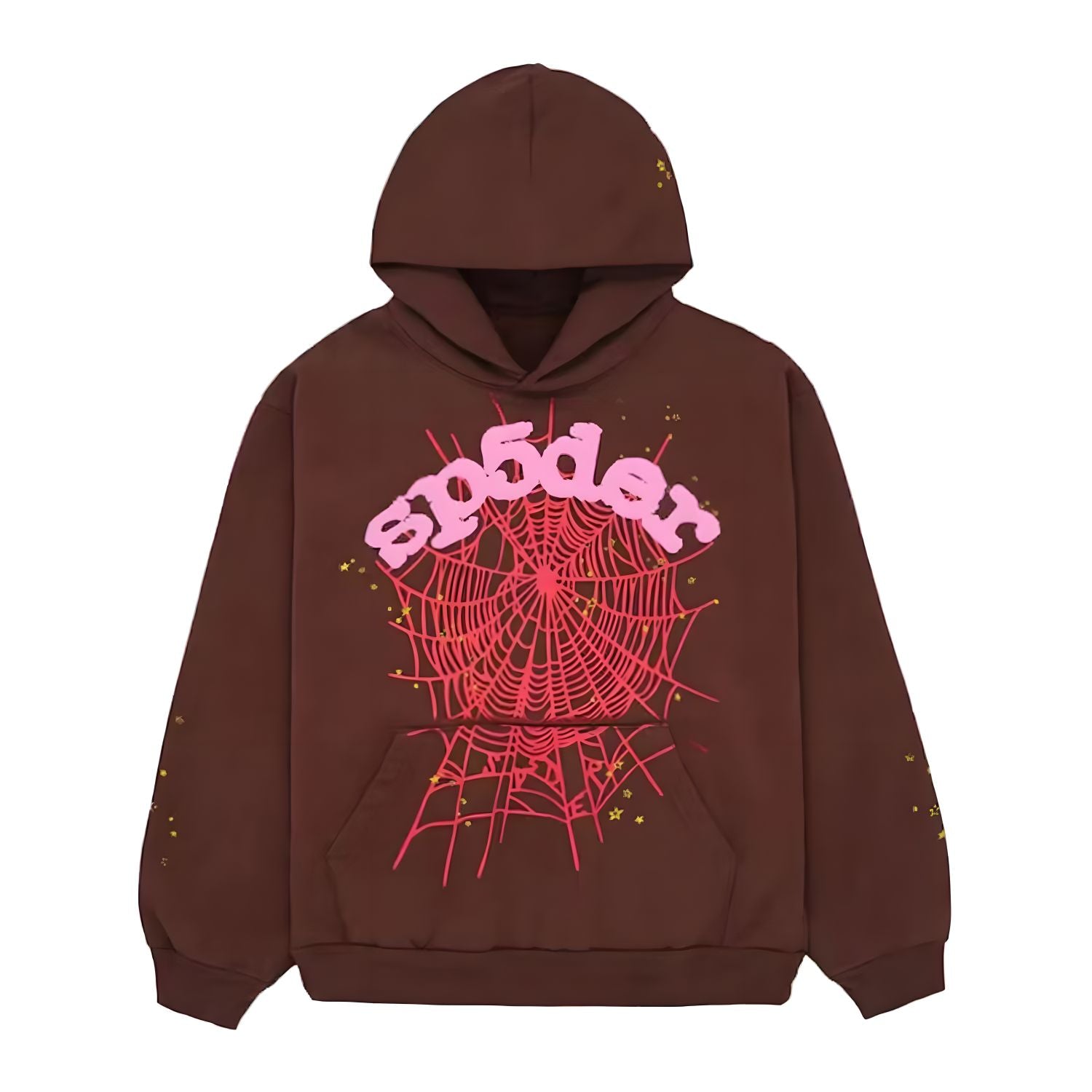 Sp5der web hoodie | Brown