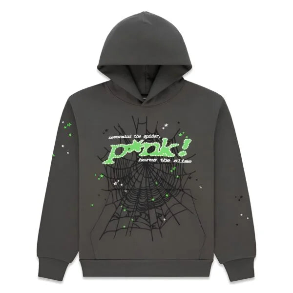 Charcoal Green Sp5der | P*nk Hoodie